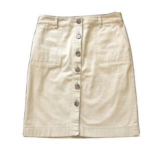 NWT Ann Taylor Khaki Skirt Button Front Size 6